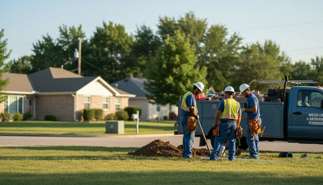 Residential water line and bathroom plumbing service in Groom, TX